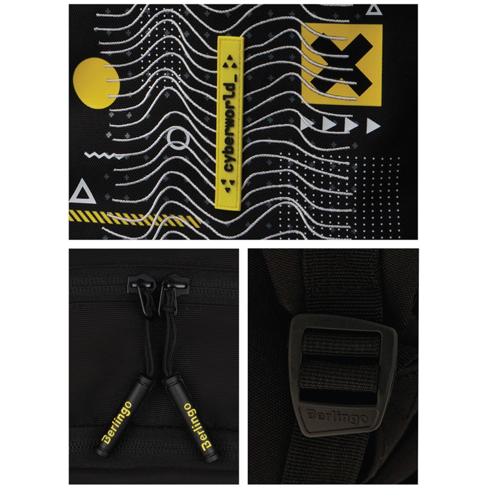 Рюкзак Berlingo Light "Cyber world" 39,5*28*16см, 2 отделения, 3 кармана, уплотненная спинка