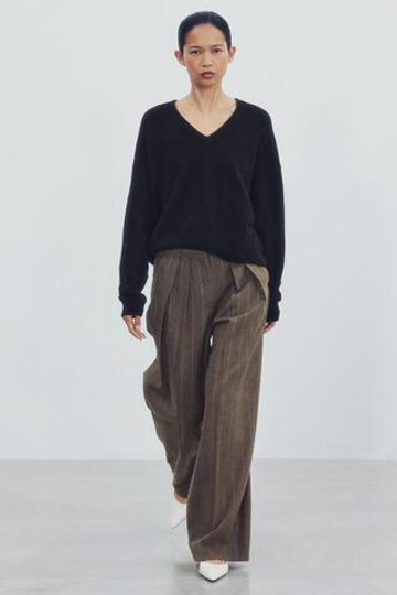 ZARA БРЮКИ В ЕЛОЧКУ В ПОЛОСКУ — ZW COLLECTION, ОХРА