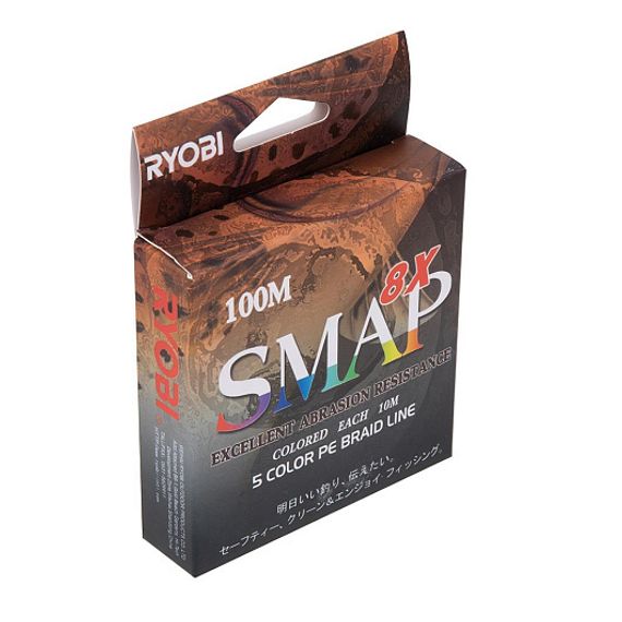 Шнур SMAP PE8X-100M 3.5# Multi Colour 0,31мм Ryobi