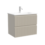 Тумба подвесная SANCOS Сноб Р (Snob R) 590х390х500, c двумя ящиками оснащенными доводчиками, Бежевый матовый (Beige Soft), арт.SNR60/39CE
