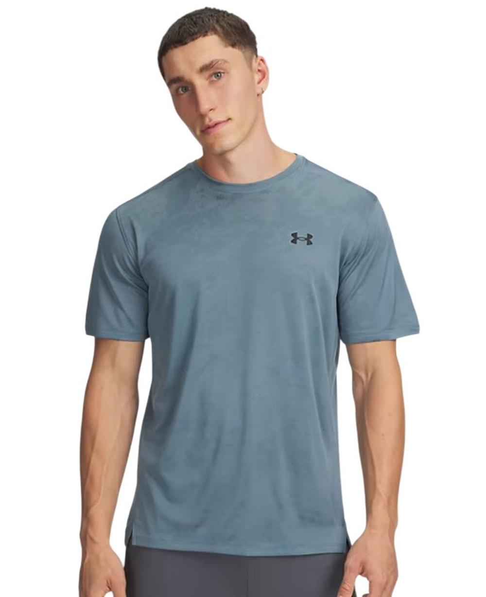 Мужская футболка Under Armour Tech Vent Jacquard Short Sleeve — jasper blue/black