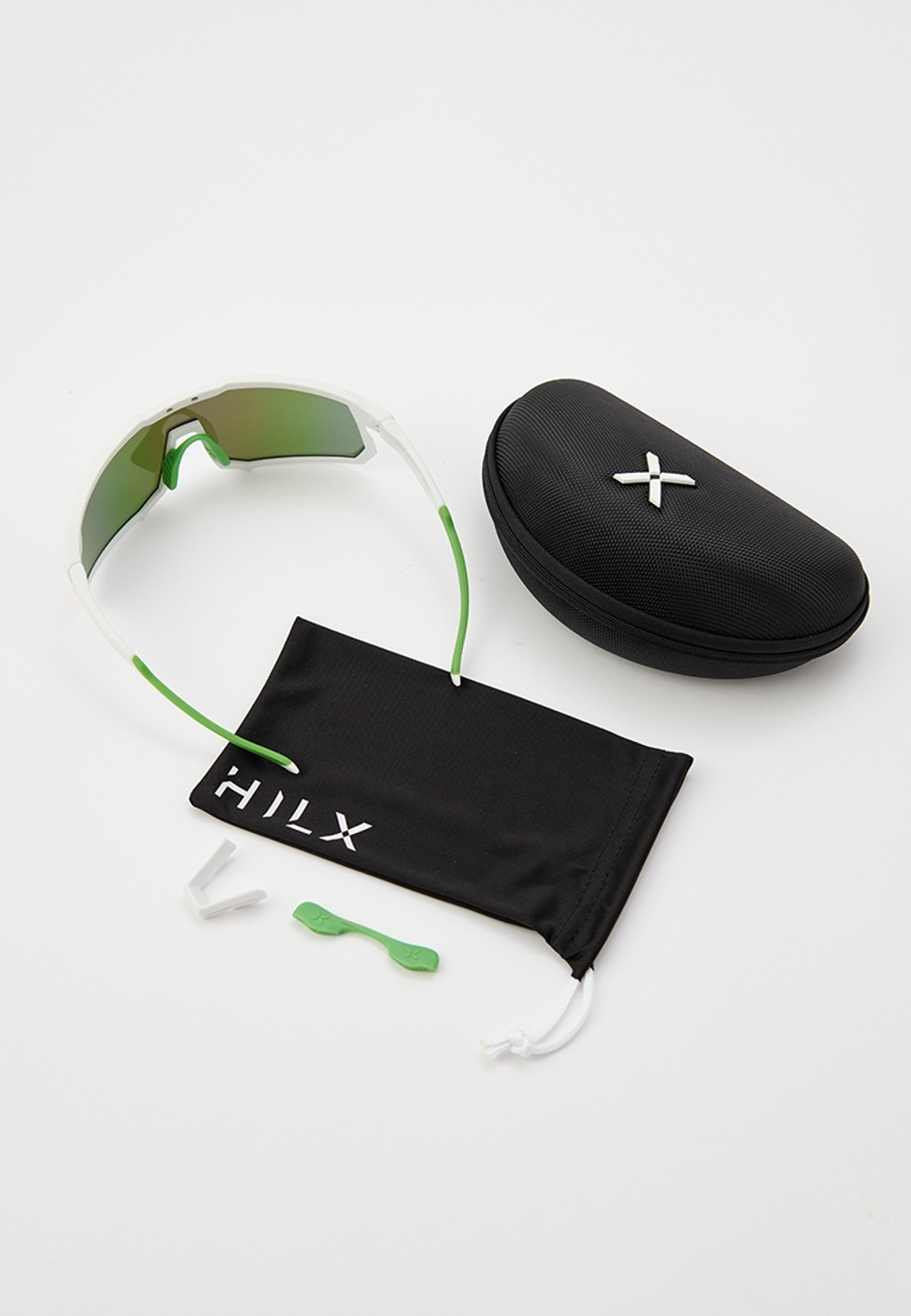 Спортивные очки с диоптриями HILX Big Head / Matt White Green / Green Lens