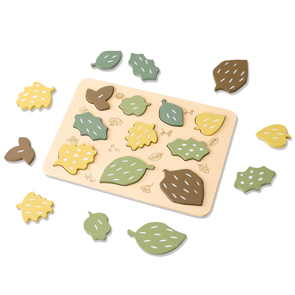 Деревянная развивающая игрушка пазл "Leaves" Деревянная развивающая игрушка пазл "Leaves"