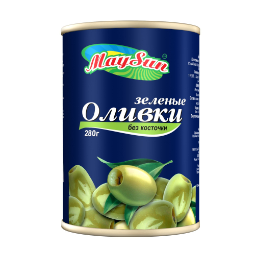 Оливки зеленые без косточки 280 гр, MaySun