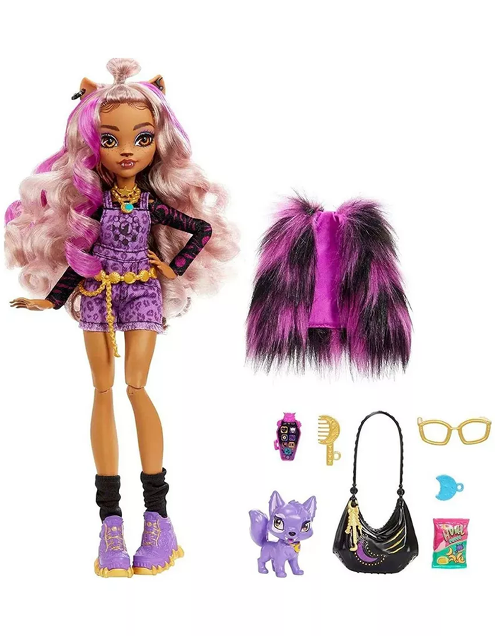 Кукла Монстер Хай Клодин Вульф с питомцем 3 поколение | Monster High Clawdeen Wolf with Pet HHK52 3g персонаж (6+)
