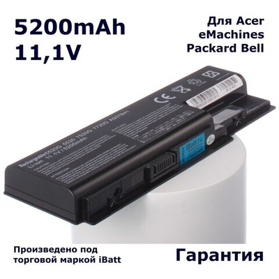 Аккумулятор iBatt 5200mAh для Acer AS07B31, AS07B51, AS07B41, AS07B42 (11.1V)