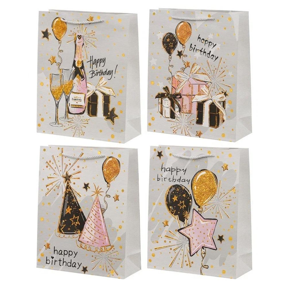 Подарочный пакет Basir, серия "Happy birthday", 19,5*8*23,5 см, ассорти Подарочный пакет Basir, серия "Happy birthday", 19,5*8*23,5 см, ассорти
