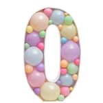 Каркас для аэромозаики Цифра 0, Белый, 100 см, 1 шт.