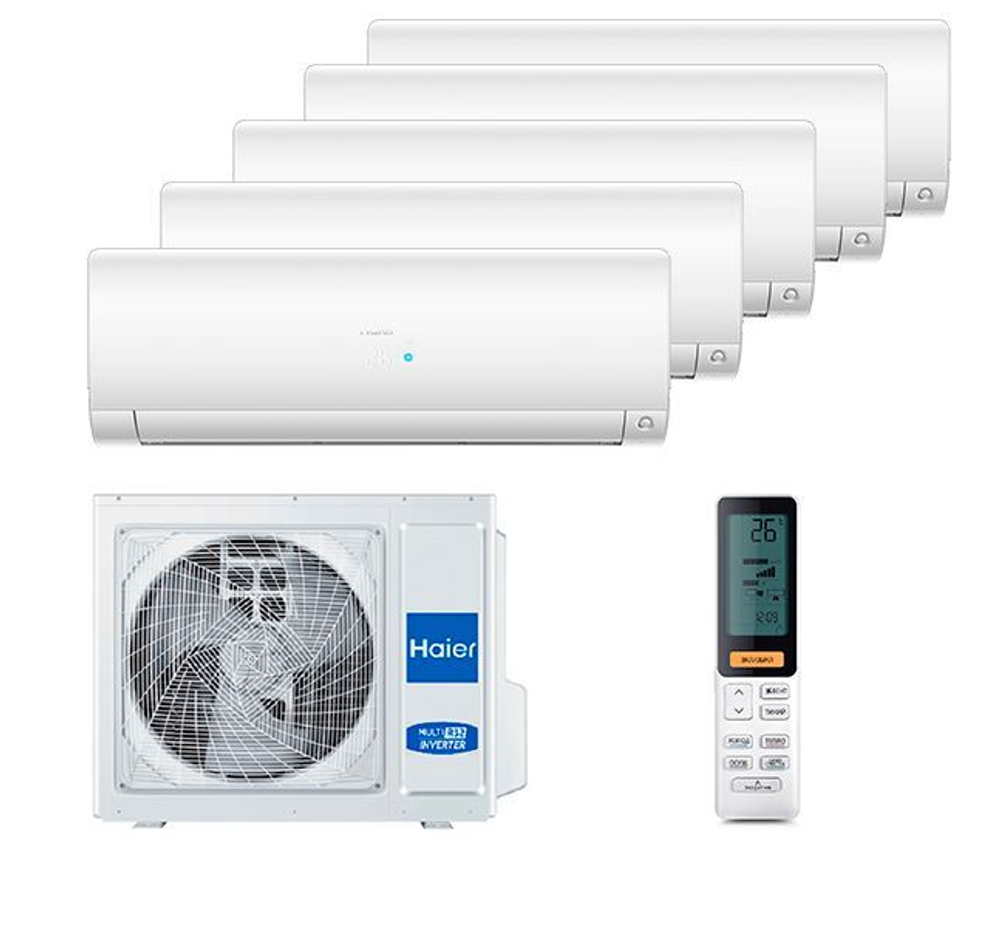 Мульти сплит система Haier на 5 комнат (20+20+20+20+20 кв.м) FLEXIS White