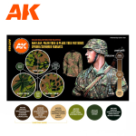 Набор красок AK interactive Waffen Spring-Summer Camouflage Set 3G, 6 красок