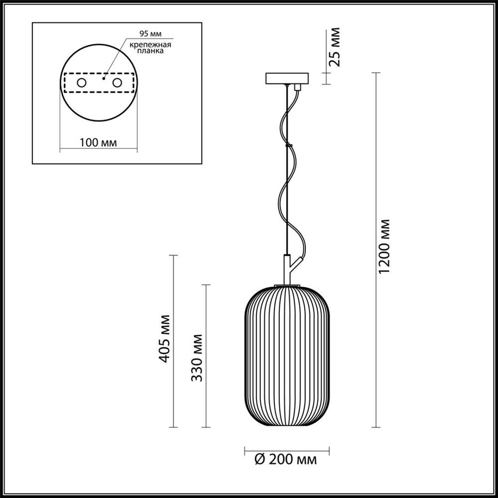 4751/1 ODL Подвес E27 60Вт 220В IP20 PENDANT