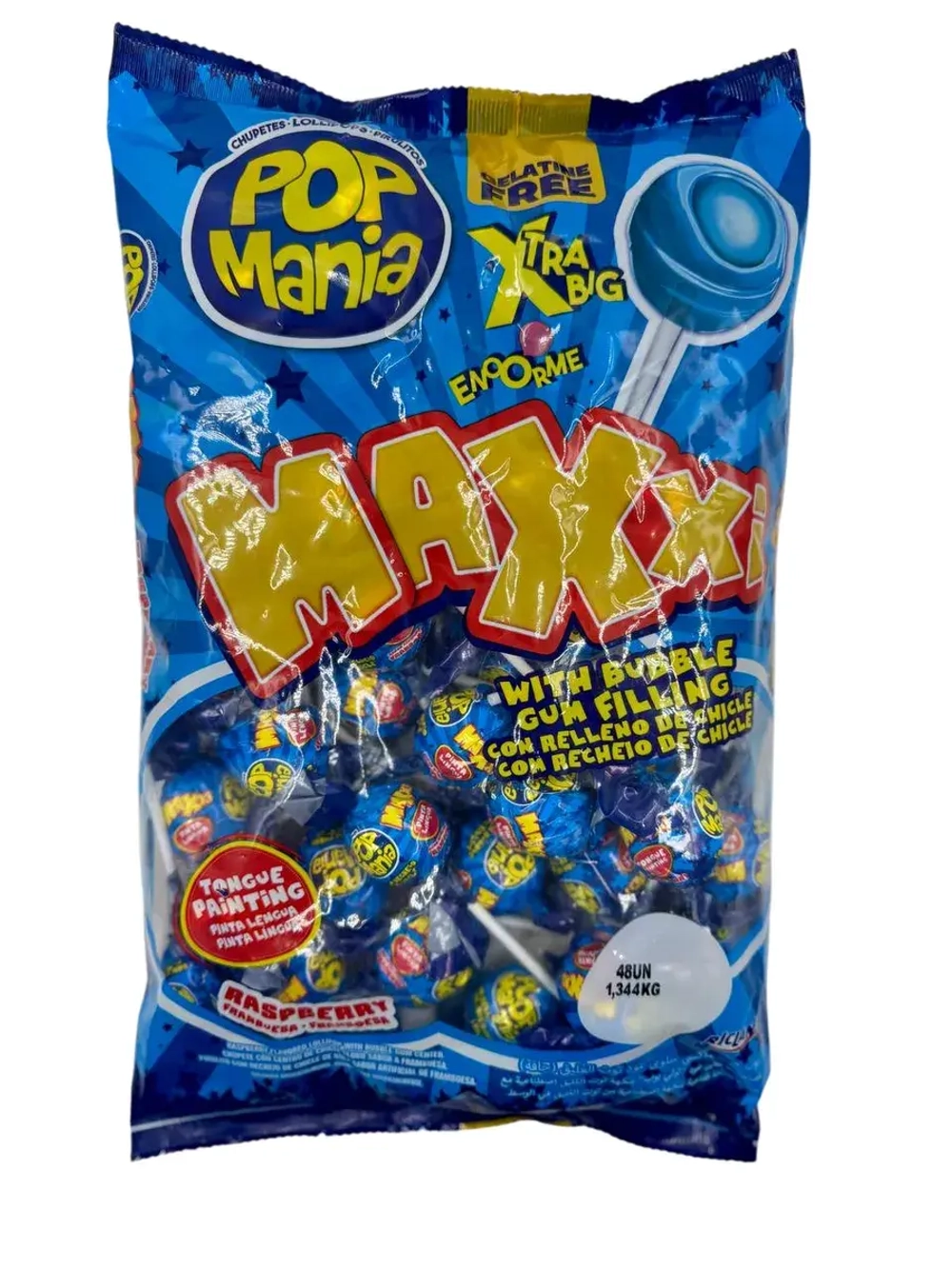 Чупа- Чуп с жвачкой Pop Mania ксо вкусом Малины