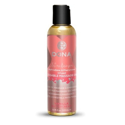 Вкусовое массажное масло DONNA Kissable Massage Oil Vanilla Buttercream 110 мл (Цвет: желтый)