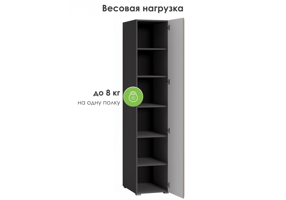 Шкаф Woodville Сейдиль 16.367.01 антрацит, веллюто капучино