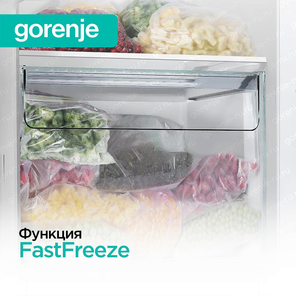 Отдельностоящий двухкамерный холодильник Gorenje NRK6201EW4