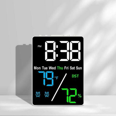 Часы-будильник настольные LED 5508 White&Green&Blue