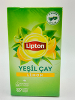 Lipton чай зеленый со вкусом лимона , 20 пакетиков, 30 г (Турция)