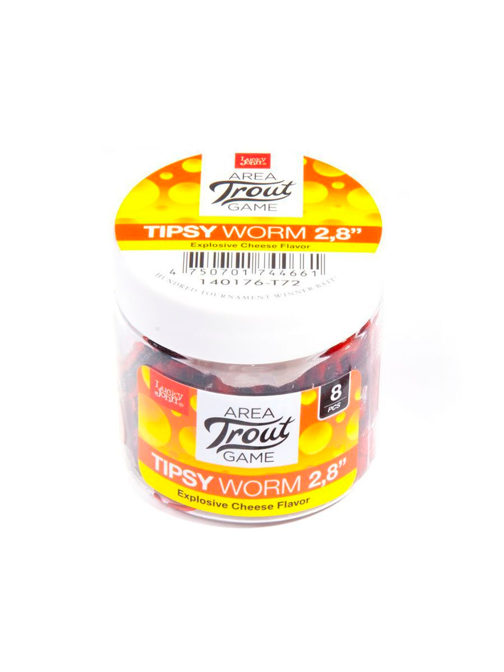 Слаги съедобные искусственные LUCKY JOHN Pro Series TIPSY WORM 2,8in (7.12)/T76 8шт.