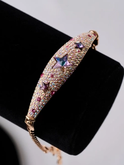 Браслет Звездное небо с фиолетовыми кристаллами Swarovski