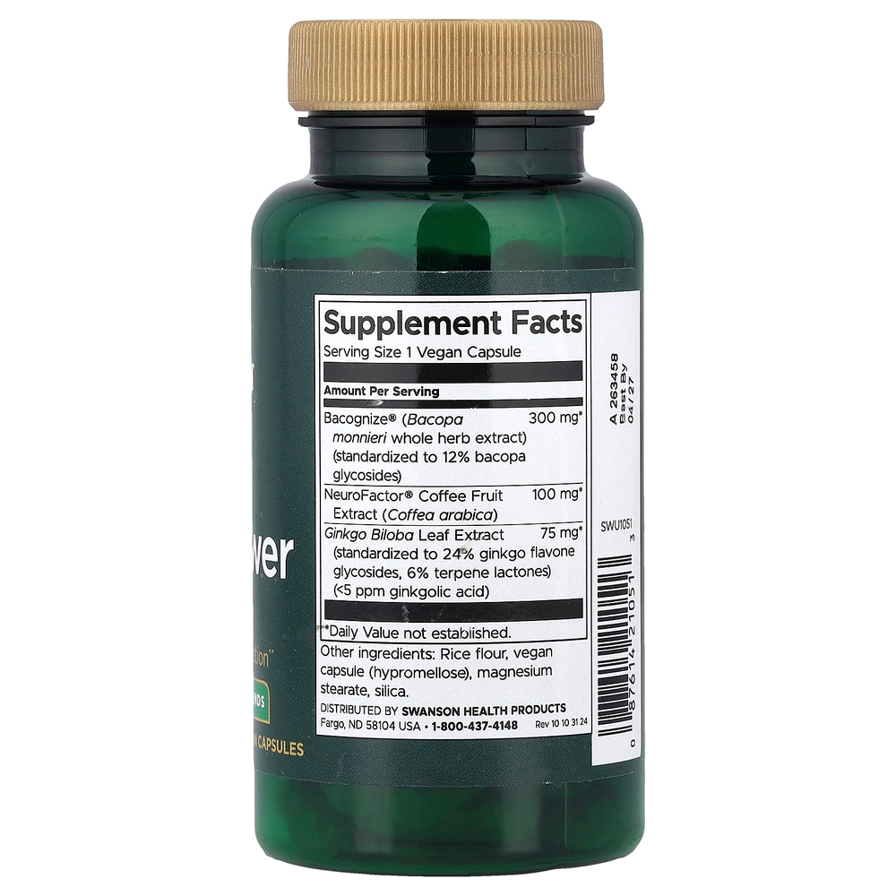 Swanson Vitamins, Pure Brainpower, 60 веганских капсул