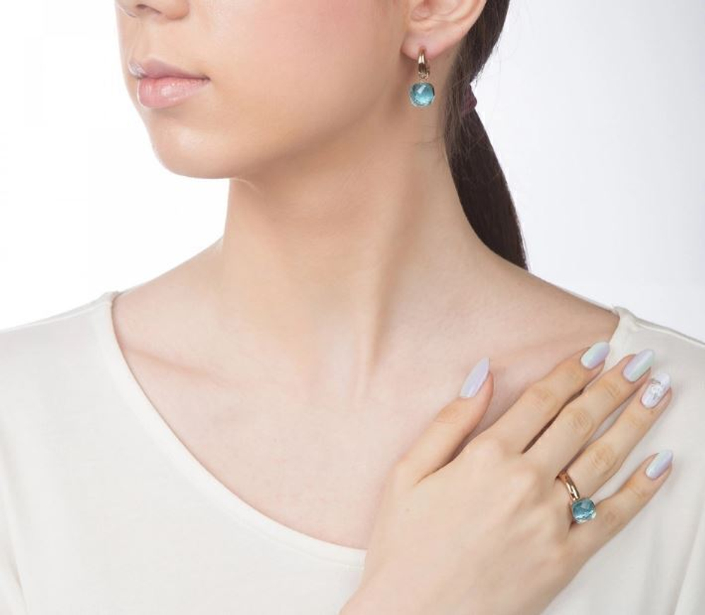 Кольцо Qudo Firenze aqua 19 мм 626083 BL/RG размер 19