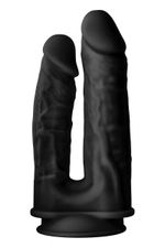 Черный анально-вагинальный фаллоимитатор Double Penetrator - 19,5 см. (Цвет: черный)