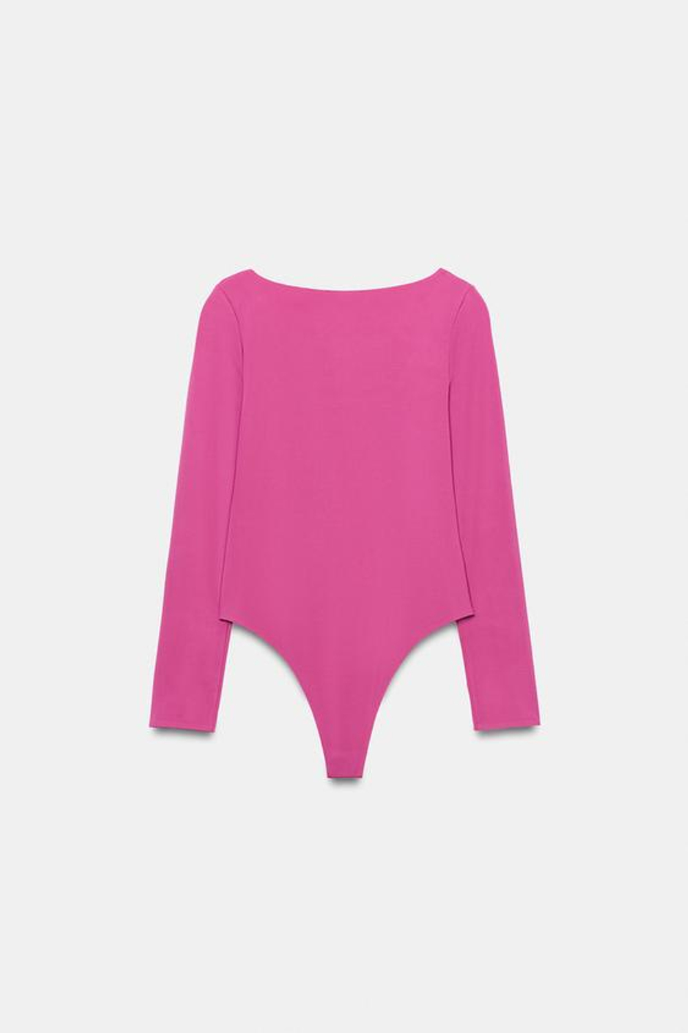 ZARA БОДИ С ВОРОТНИКОМ-СТОЙКОЙ, НЕОНОВЫЙ РОЗОВЫЙ