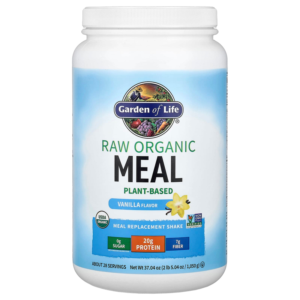 Garden of Life, RAW Organic, коктейль-заменитель еды, ваниль, 1050 г (2 фунта 5,04 унции)