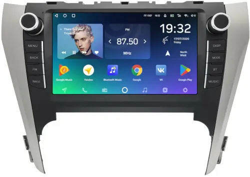 Магнитола для Toyota Camry 50 2011-2014 (рамка с крутилками и кнопками) - Teyes CC2 PLUS монитор 9" QLED, Android 10, Быстрая, SIM-слот