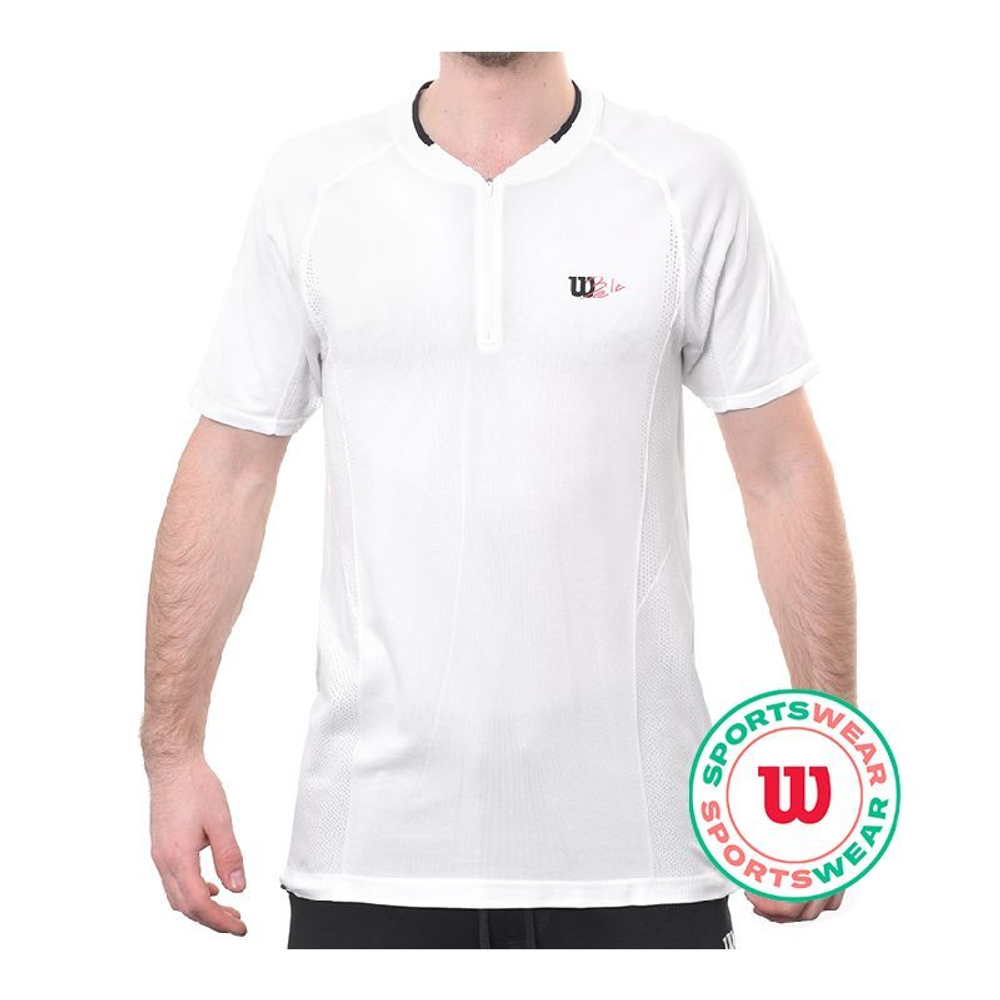 Теннисное поло Wilson Players Seamless Zip Henley 2.0 - bright white