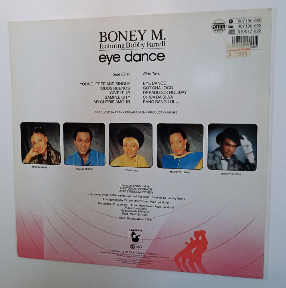 Винтажная виниловая пластинка LP Boney M. Eye Dance (Germany 1985)