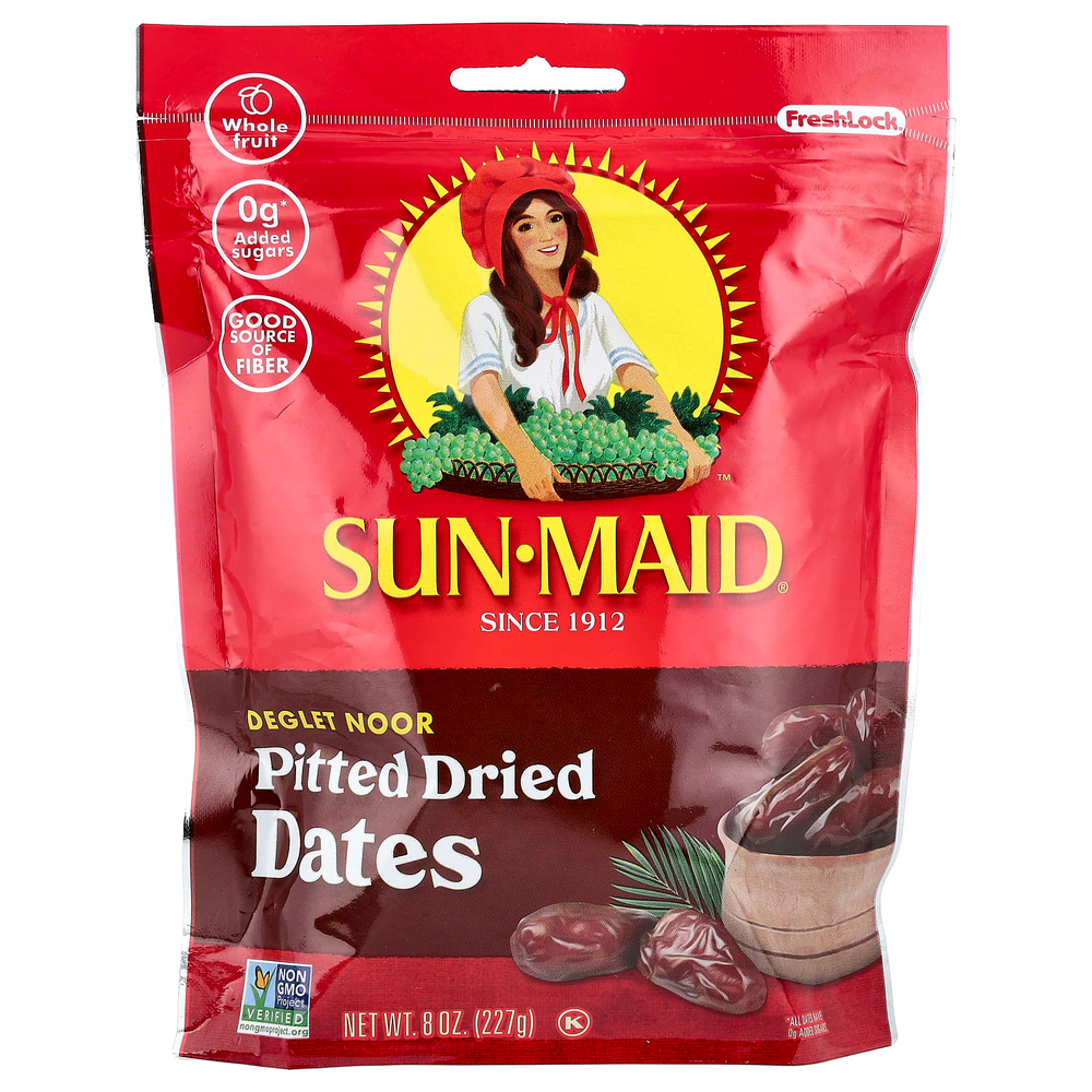 Sun-Maid, Deglet Noor, сушеные финики без косточек, 227 г (8 унций)