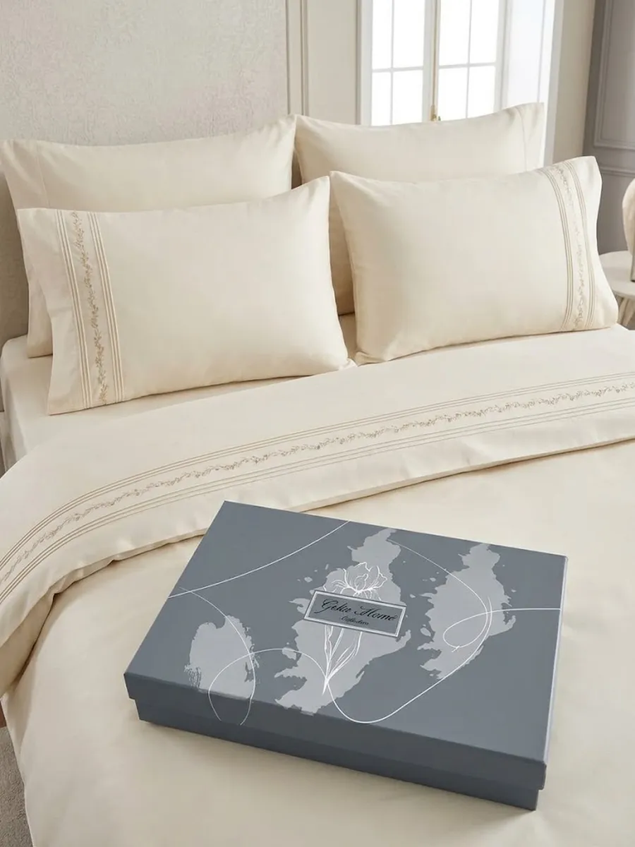 Gelin Home КПБ 6 пр. ELMIRA бежевый цвет пододеяльник 200*220, простынь 240*260, наволочки 50*70 2шт, декоративные наволочки 50*70 2шт GLNN517 — фото 6