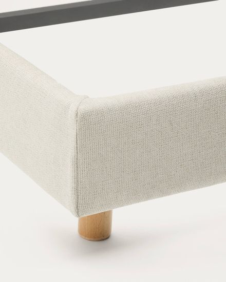 Кровать Valma La Forma из жемчужного шенилла со съемным чехлом для матраса 180 x 200 см
