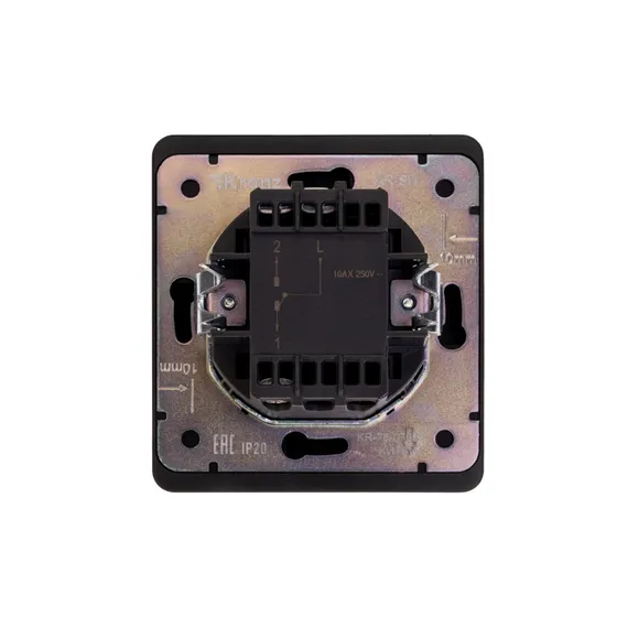 Переключатель проходной одноклавишный KRANZ Miele Round Оникс KR-78-0708-3