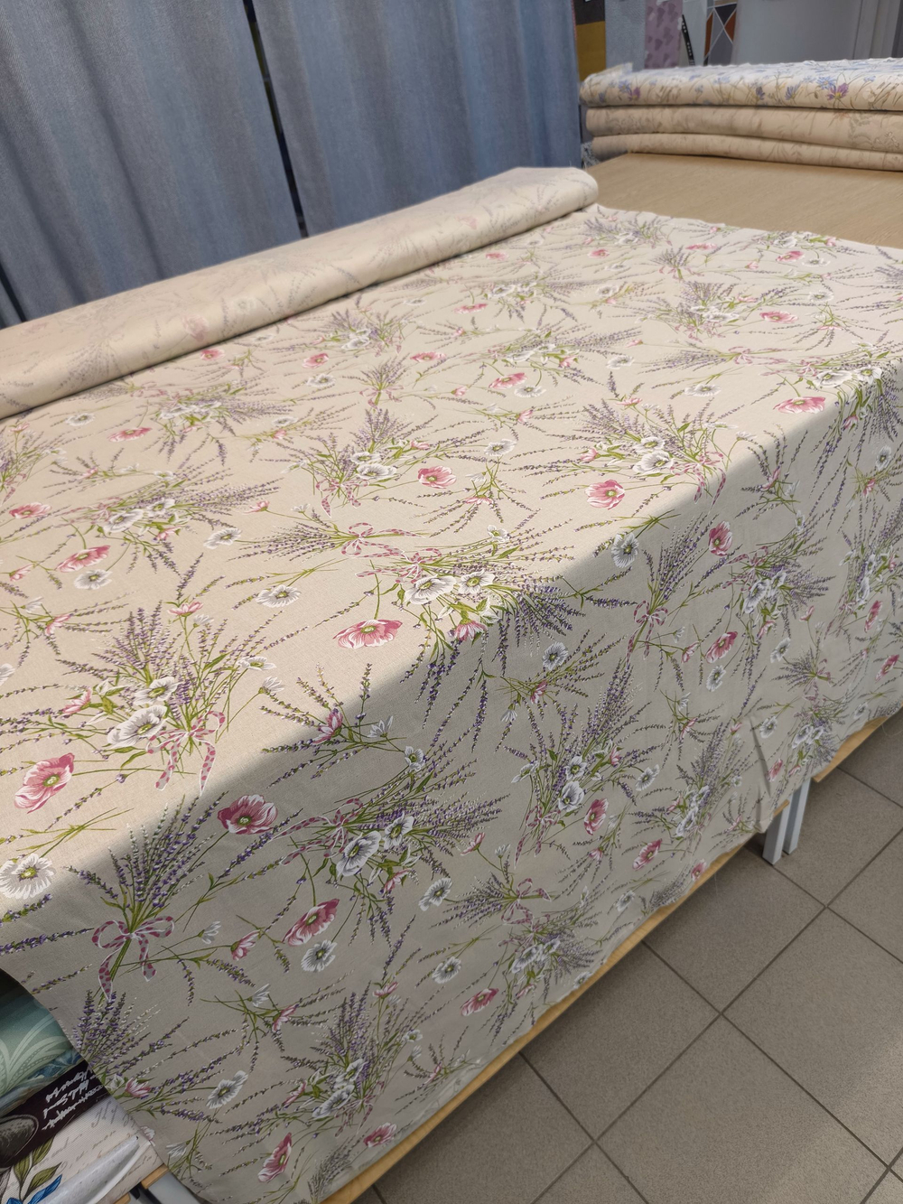 1м. Ткань для шитья полулен "ПРОВАНС", ширина 150см, плотность 140, лен 30, хлопок 70,