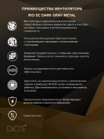Вентилятор накладной RIO D125 обр.клапан темно-серый металлик DICITI