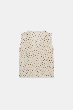 ZARA БЛУЗА В ГОРОШЕК, ЭКРЮ/КОРИЧНЕВЫЙ