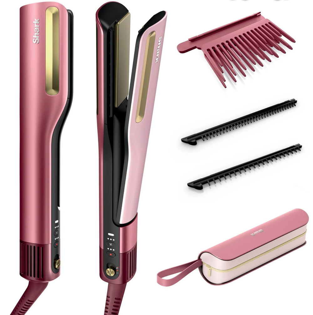 Shark SilkiPro Straight HT401UKPU выпрямитель для волос, фен-стайлер 2-в-1 Wet-to-Dry, профессиональный прибор для укладки волос, керамический выпрямитель