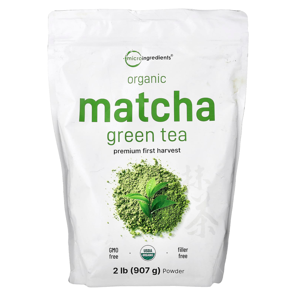 Micro Ingredients, органический зеленый чай матча в виде порошка, 907 г (2 фунта)