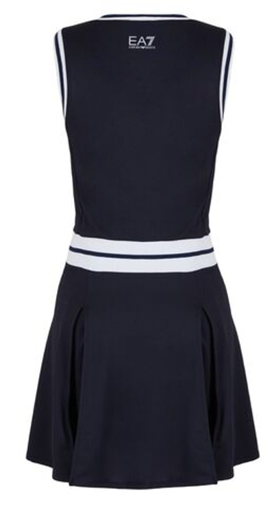 Теннисное платье EA7 Woman Jersey Dress - navy blue