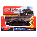 Модель ин. мет. "Ford Ranger Пикап" 12см. черный, открыв. двери, коробка (Технопарк)