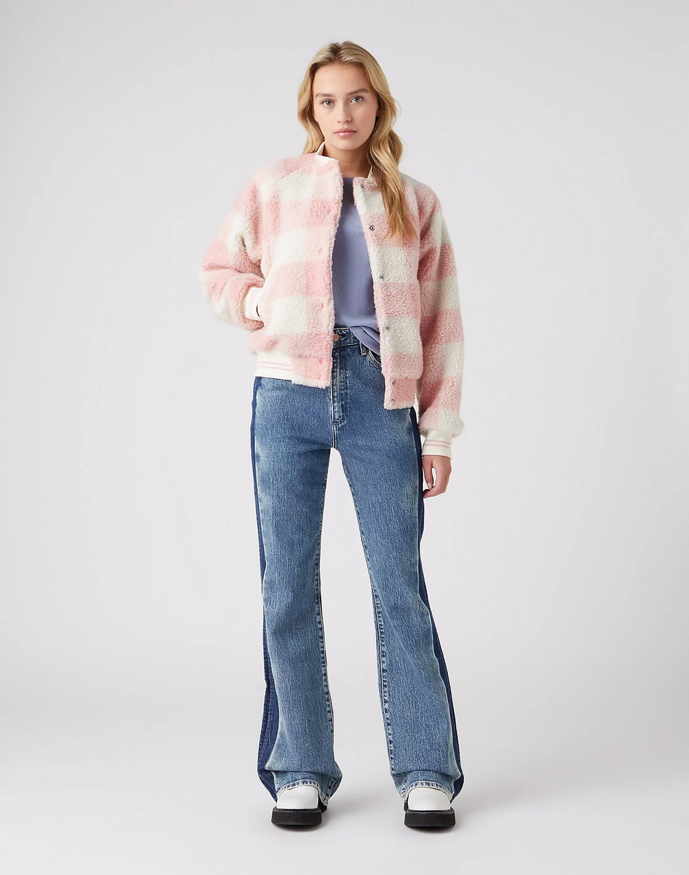 Куртка женская WRANGLER SHERPA BOMBER SILVER PINK