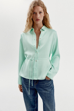 АТЛАСНАЯ РУБАШКА С ЗАВЯЗКОЙ НА СПИНЕ — ZARA