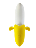 Оригинальный мини-вибратор в форме банана Mini Banana - 13 см. (Цвет: белый с желтым)