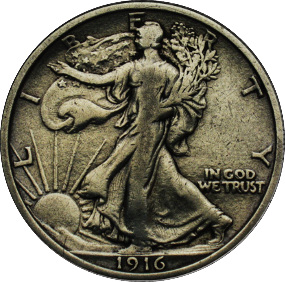 50 центов 1916 шагающая свобода