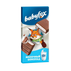 КДВ Шоколад Babyfox 90г молочный, плитка 1/14 (арт.РРВ001)