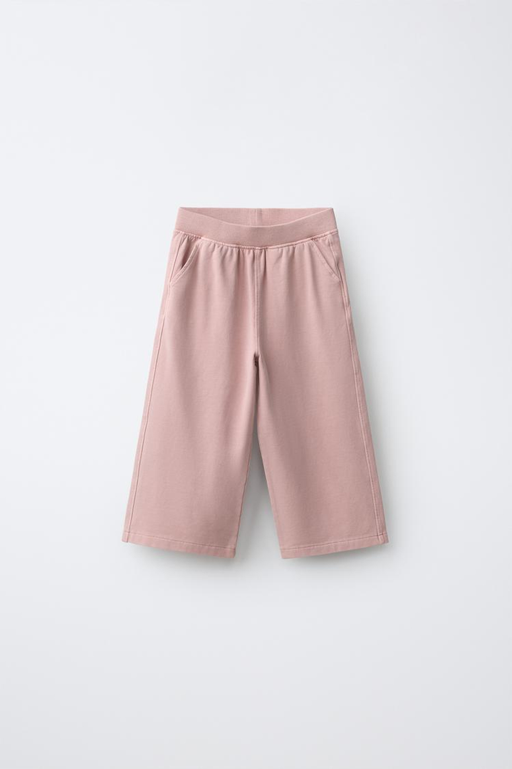 ZARA БРЮКИ WIDE LEG СО ВСТАВКАМИ, ТЕЛЕСНО-РОЗОВЫЙ