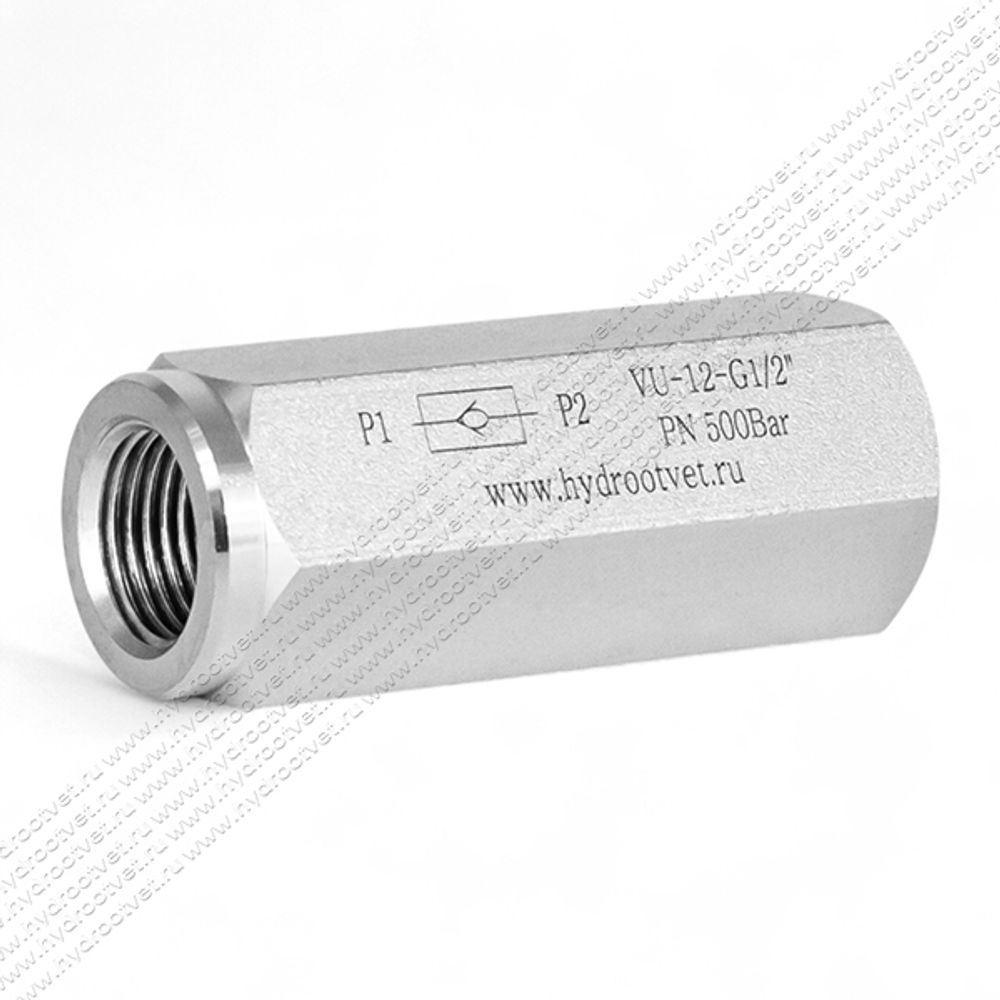 VU-12-G1/2 - Обратный клапан на высокое давление, резьба G1/2" VU-12-G1/2 - Обратный клапан на высокое давление, резьба G1/2"