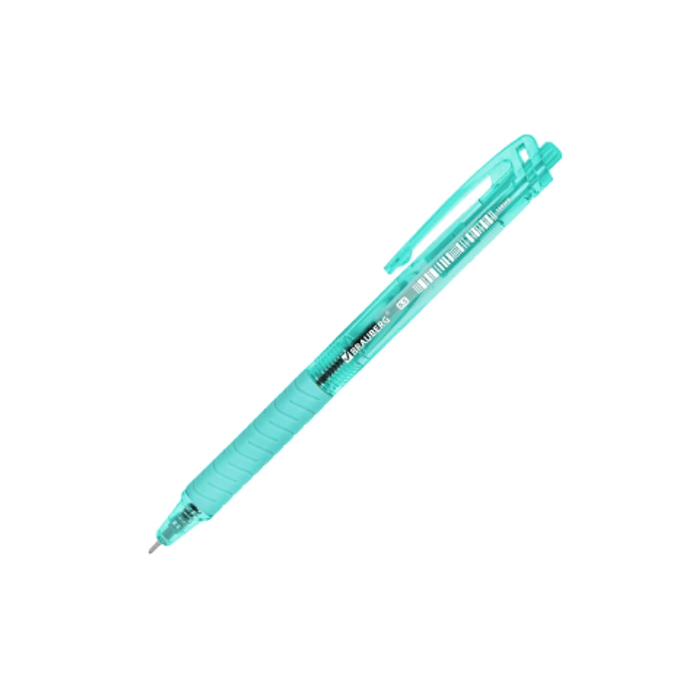Ручка авт. BRAUBERG "CLASSIC PASTEL", с грипом, СИНЯЯ, корпус ассорти, 0,5 мм, линия письма 0,35 мм,